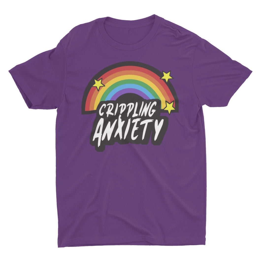 Crippling Anxiety Rainbow Unisex T-Shirt - E.G. Supplies, LLC 