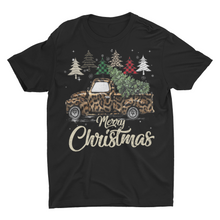 Load image into Gallery viewer, Retro Style Merry Christmas Leopard Print Vintage Truck Unisex Classic T-Shirt
