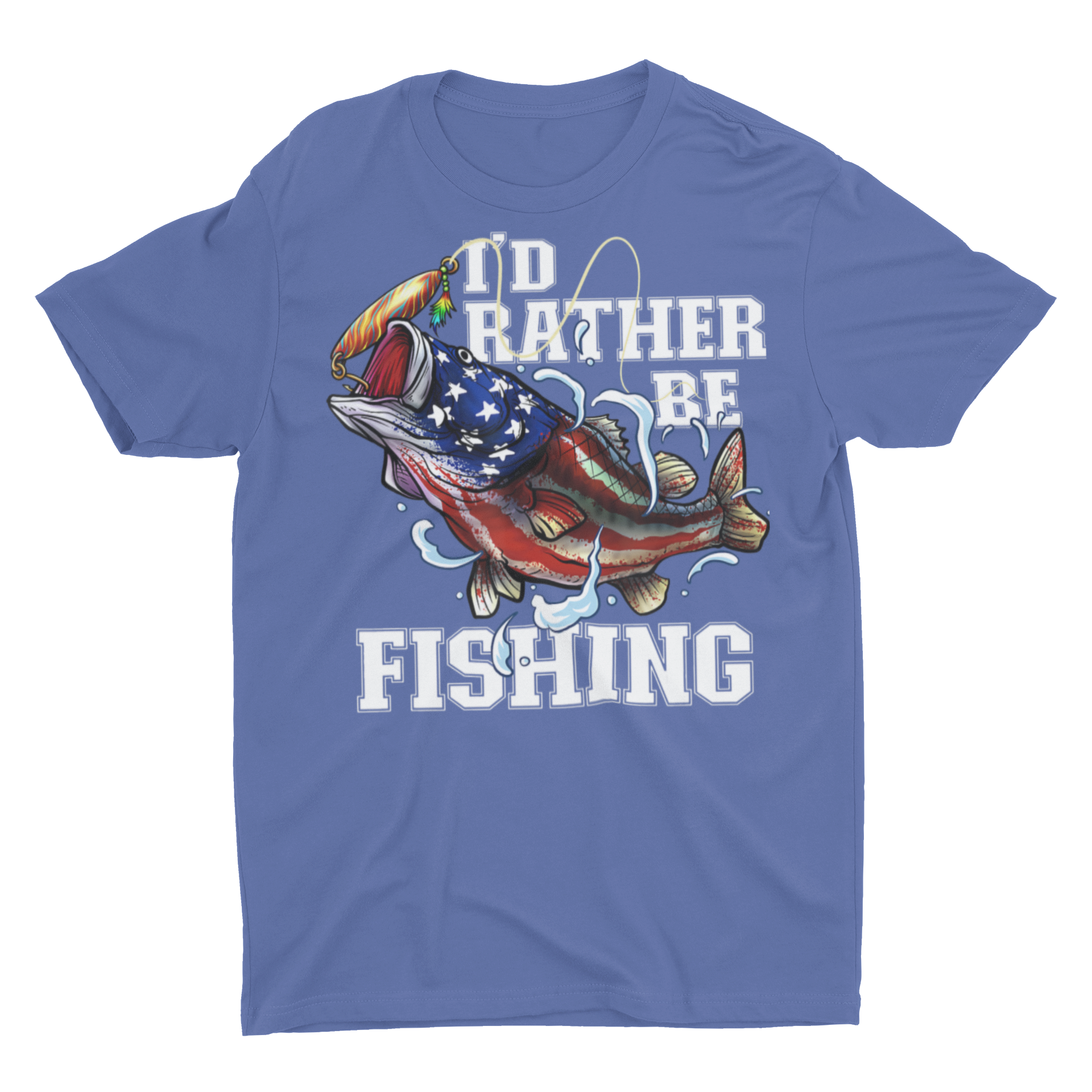 I'd Rather Be Fishing Patriotic Fishing Shirt.