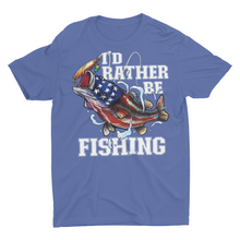 Load image into Gallery viewer, I&#39;d Rather Be Fishing Patriotic Fishing Shirt.
