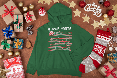 Super Santa Ugly Christmas Sweater Style Hoodie - E.G. Supplies, LLC 