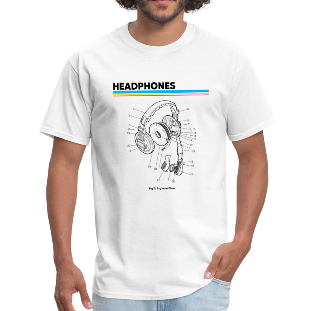 Headphones Exploded View Tee - E.G. Supplies 