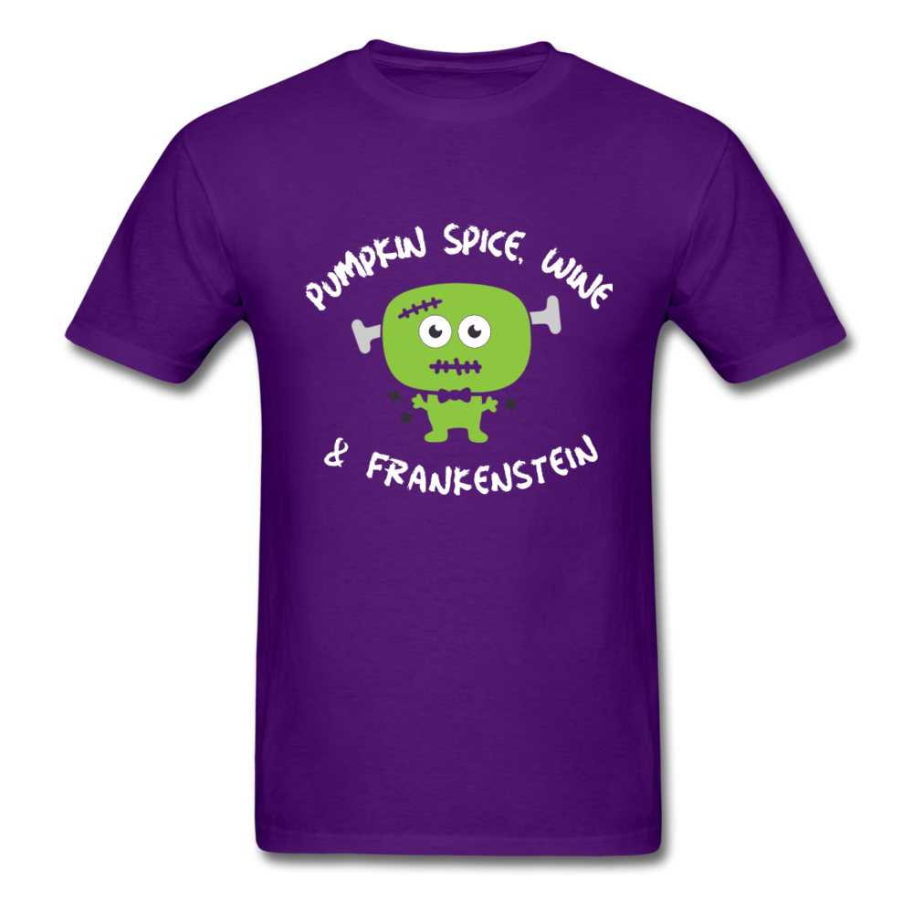 Pumpkin spice, Wine & Frankenstein, Halloween, Unisex Classic T-Shirt - purple