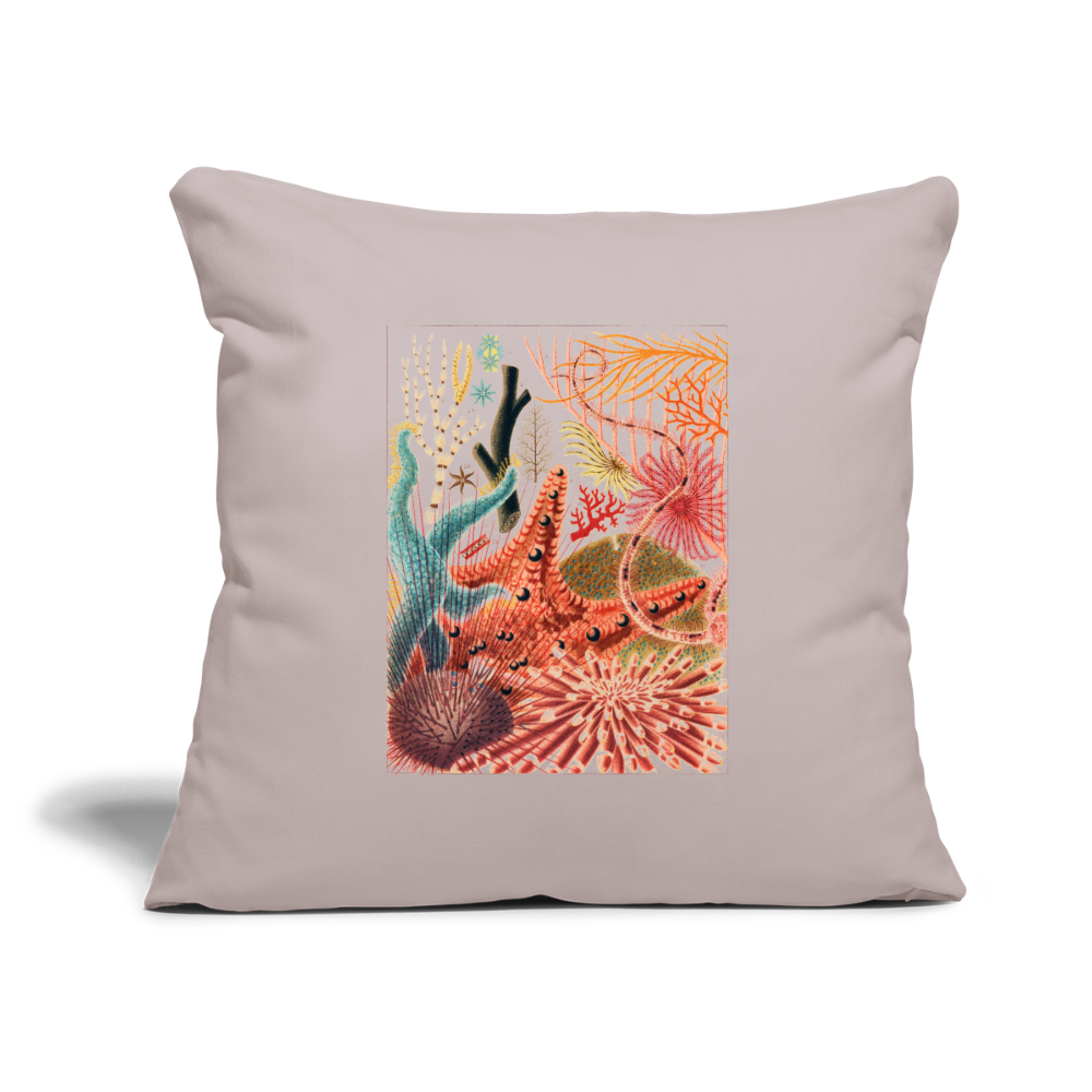 Great Barrier Reef Throw Pillow Cover 17.5” x 17.5” - light taupe