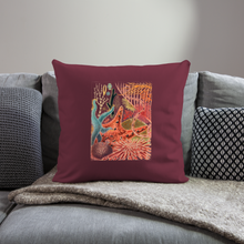 Load image into Gallery viewer, Great Barrier Reef Throw Pillow Cover 17.5” x 17.5” - burgundy
