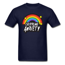 Load image into Gallery viewer, Crippling Anxiety Rainbow Unisex T-Shirt - navy

