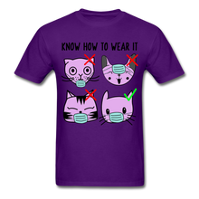 Load image into Gallery viewer, Know How to Wear Your Mask, The Right Way Cute Cat Examples Unisex Classic - purple
