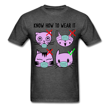 Load image into Gallery viewer, Know How to Wear Your Mask, The Right Way Cute Cat Examples Unisex Classic - heather black
