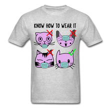 Load image into Gallery viewer, Know How to Wear Your Mask, The Right Way Cute Cat Examples Unisex Classic - heather gray
