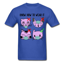 Load image into Gallery viewer, Know How to Wear Your Mask, The Right Way Cute Cat Examples Unisex Classic - royal blue
