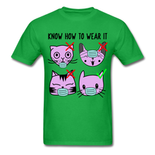 Load image into Gallery viewer, Know How to Wear Your Mask, The Right Way Cute Cat Examples Unisex Classic - bright green
