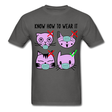 Load image into Gallery viewer, Know How to Wear Your Mask, The Right Way Cute Cat Examples Unisex Classic - charcoal
