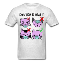 Load image into Gallery viewer, Know How to Wear Your Mask, The Right Way Cute Cat Examples Unisex Classic - light heather gray
