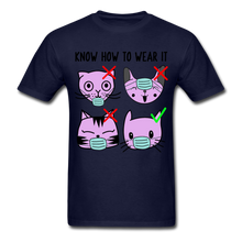 Load image into Gallery viewer, Know How to Wear Your Mask, The Right Way Cute Cat Examples Unisex Classic - navy
