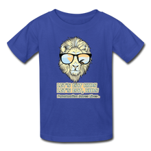 Load image into Gallery viewer, Lion Lets Eat Kids, Punctuation Saves Lives, Kids&#39; T-Shirt - royal blue
