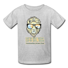 Load image into Gallery viewer, Lion Lets Eat Kids, Punctuation Saves Lives, Kids&#39; T-Shirt - heather gray
