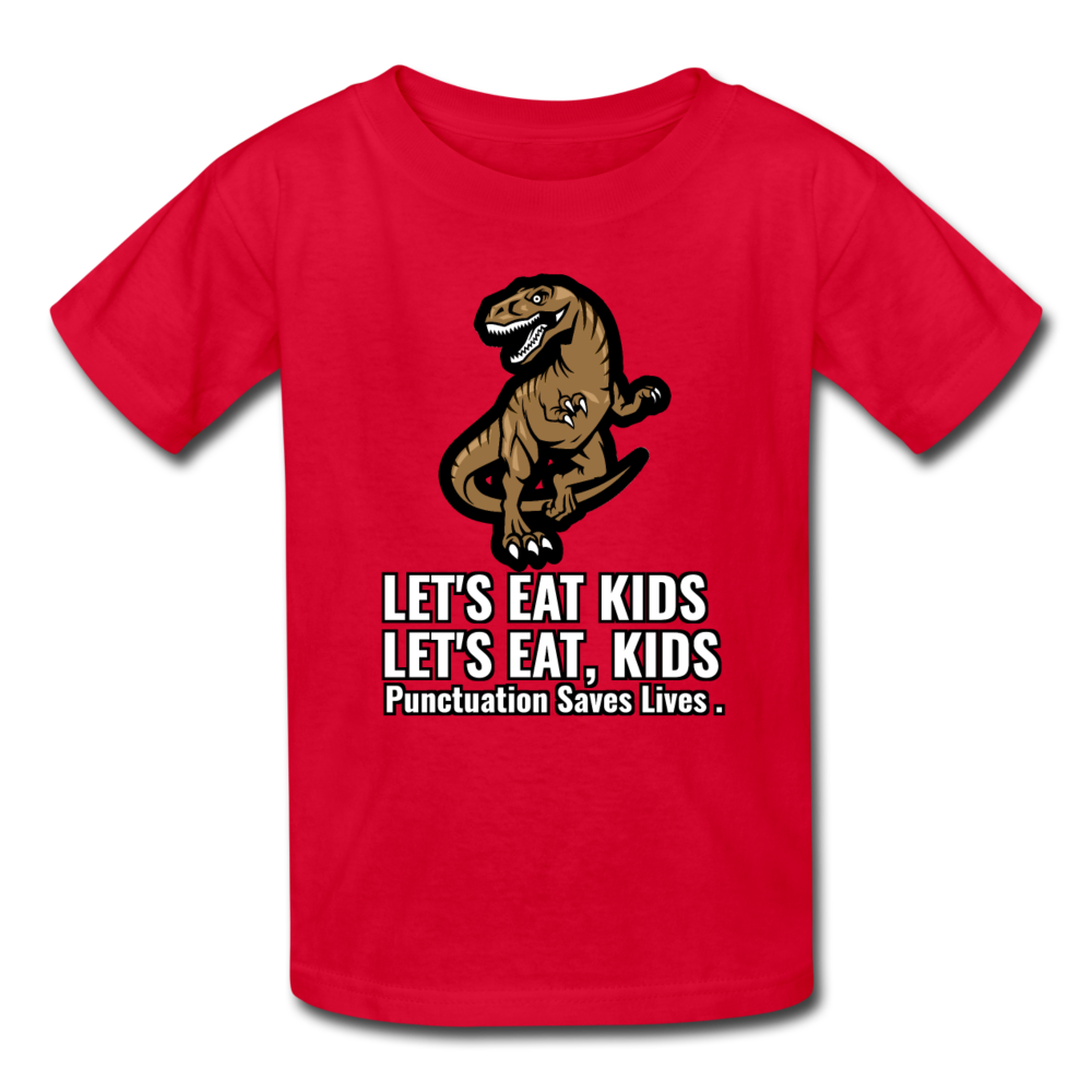 Lets Eat Kids, Punctuation Saves Lives,  Kids' T-Shirt - red