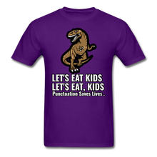 Load image into Gallery viewer, Lets Eat, Grammar Shirt Kids, Adult Unisex T-Shirt - purple
