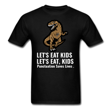 Load image into Gallery viewer, Lets Eat, Grammar Shirt Kids, Adult Unisex T-Shirt - black
