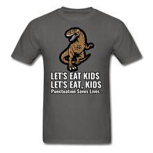 Load image into Gallery viewer, Lets Eat, Grammar Shirt Kids, Adult Unisex T-Shirt - charcoal
