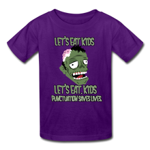 Load image into Gallery viewer, Let&#39;s Eat Kids Punctuation Saves Lives Kids&#39; T-Shirt - purple

