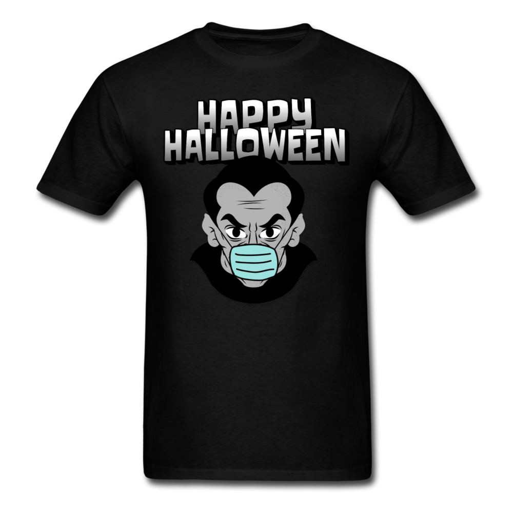Happy Halloween Vampire Wearing a Face Mask Unisex Classic T-Shirt - black