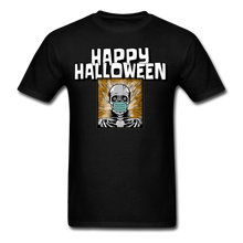 Load image into Gallery viewer, Happy Halloween Skeleton Wearing Face Mask Unisex T-Shirt - black
