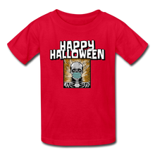 Load image into Gallery viewer, Happy Halloween Skeleton Wearing Face Mask Kids&#39; T-Shirt - red
