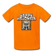 Load image into Gallery viewer, Happy Halloween Skeleton Wearing Face Mask Kids&#39; T-Shirt - orange
