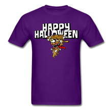 Load image into Gallery viewer, Happy Halloween Monster Pizza  Unisex Classic T-Shirt - purple
