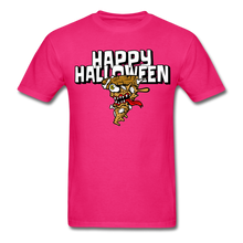 Load image into Gallery viewer, Happy Halloween Monster Pizza  Unisex Classic T-Shirt - fuchsia

