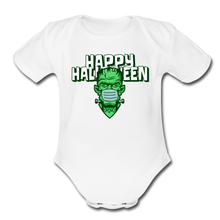 Load image into Gallery viewer, Happy Halloween Organic Short Sleeve Baby Bodysuit - white
