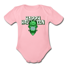 Load image into Gallery viewer, Happy Halloween Organic Short Sleeve Baby Bodysuit - light pink

