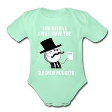 Load image into Gallery viewer, I do Believe I will Have the Chicken Nuggets Organic Short Sleeve Baby Bodysuit - light mint
