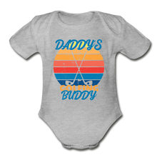 Load image into Gallery viewer, Daddy&#39;s Golfing Buddy Organic Short Sleeve Baby Bodysuit - heather gray

