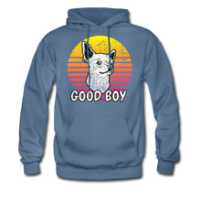 Load image into Gallery viewer, Good Boy Tattooed Chihuahua Hoodie - denim blue
