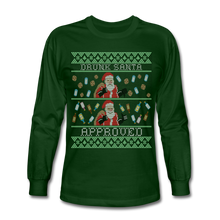 Load image into Gallery viewer, Drunk Santa Approved  Long Sleeve T-Shirt - forest green
