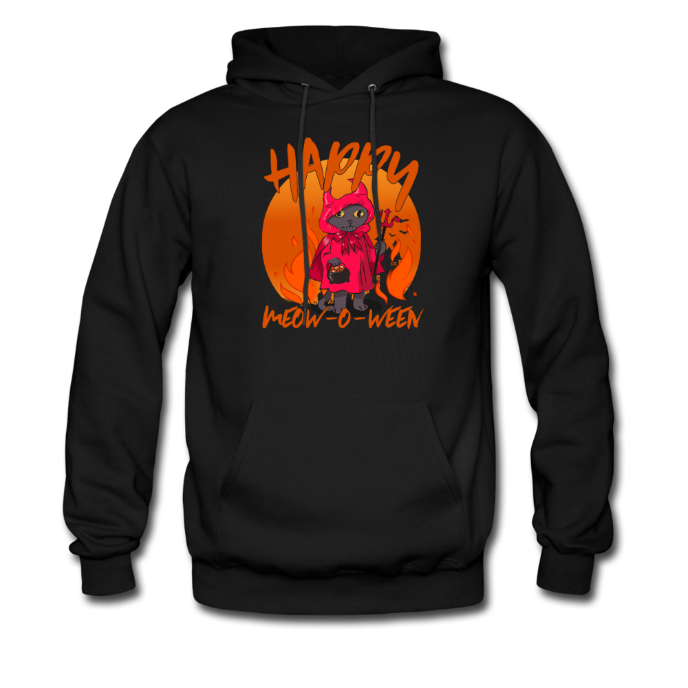 Happy Meow-o-ween Halloween Cat Hoodie - black