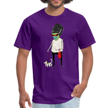 Load image into Gallery viewer, Adults Bride of Frankenstein wearing a mask T-Shirt - purple
