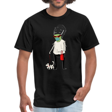 Load image into Gallery viewer, Adults Bride of Frankenstein wearing a mask T-Shirt - black
