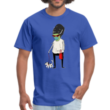 Load image into Gallery viewer, Adults Bride of Frankenstein wearing a mask T-Shirt - royal blue
