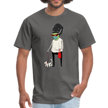 Load image into Gallery viewer, Adults Bride of Frankenstein wearing a mask T-Shirt - charcoal
