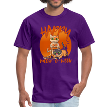 Load image into Gallery viewer, Happy Halloween Meowoween Cute Funny Mummy Cats T-Shirt - purple
