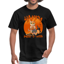 Load image into Gallery viewer, Happy Halloween Meowoween Cute Funny Mummy Cats T-Shirt - black
