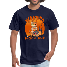 Load image into Gallery viewer, Happy Halloween Meowoween Cute Funny Mummy Cats T-Shirt - navy
