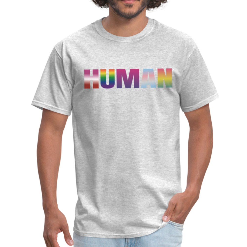 Human Rainbow Pride Unisex T-Shirt - heather gray