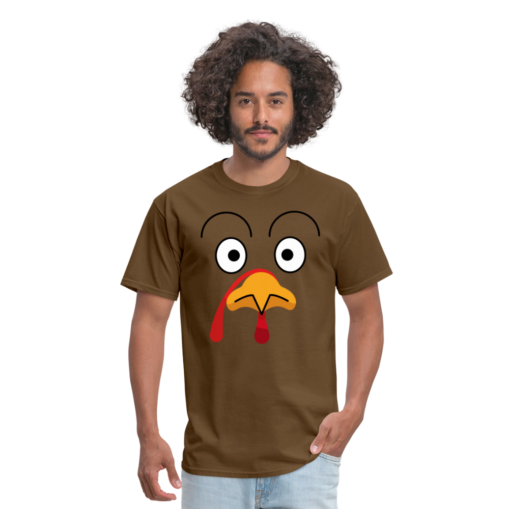 Thanksgiving Turkey Face Unisex Classic T-Shirt - brown