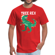 Load image into Gallery viewer, Tree Rex Christmas Dinosaur Unisex Classic T-Shirt - red
