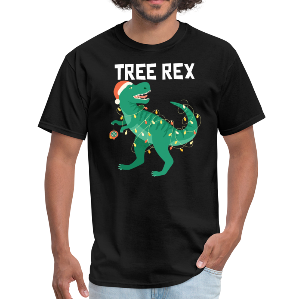 Tree Rex Christmas Dinosaur Unisex Classic T-Shirt - black