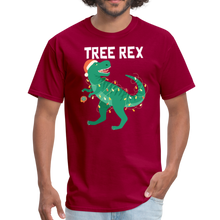 Load image into Gallery viewer, Tree Rex Christmas Dinosaur Unisex Classic T-Shirt - dark red
